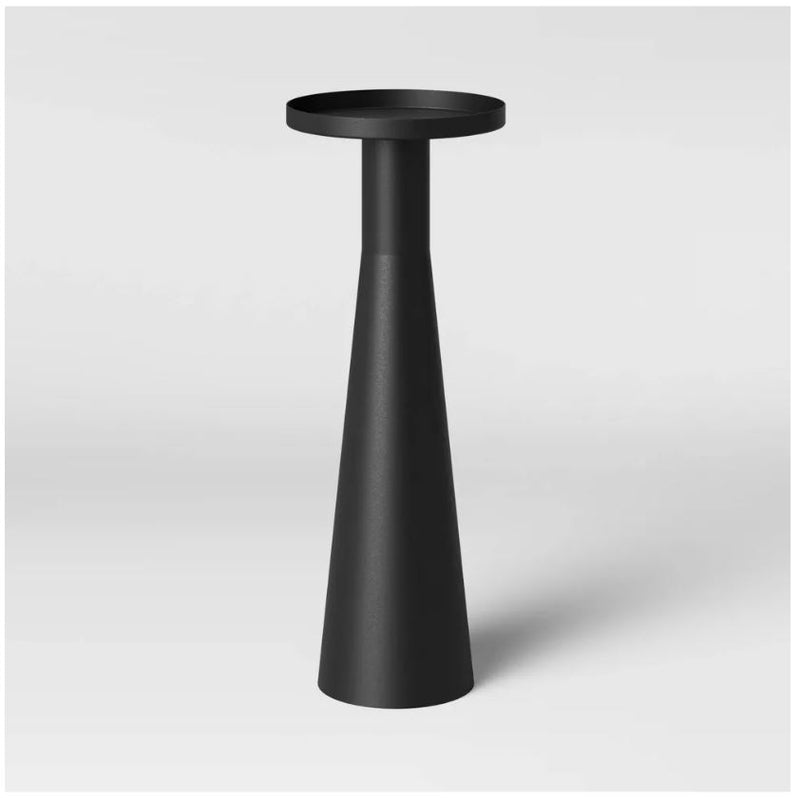 Alester Round Smooth Metal Drink Table Black