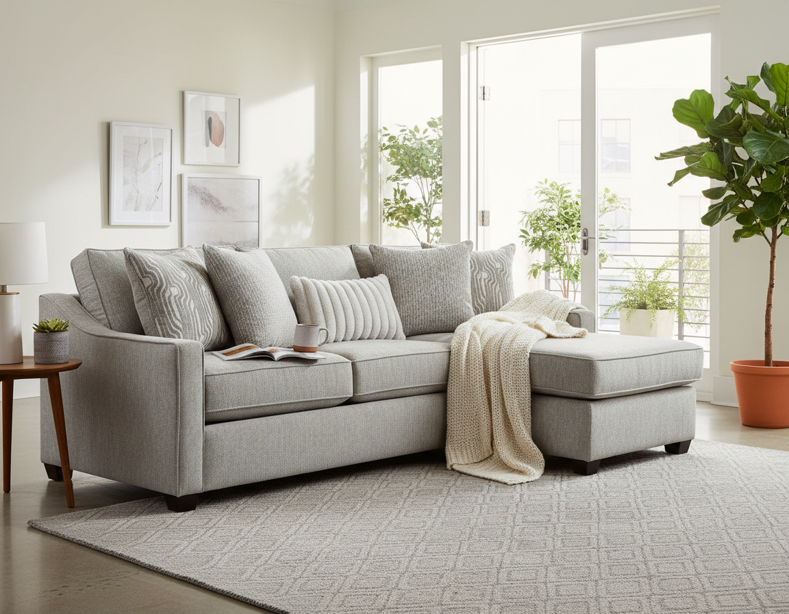 Bowmore Sofa w/Chaise - Grey