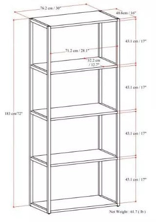 72" Brinkley Bookcase Rustic Natural Aged Brown