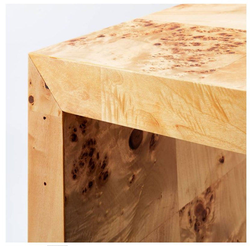 Ogden Burled Wood Console Table Brown