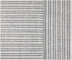 Lynwood Square Upholstered Cube - Tan/Navy Stripe