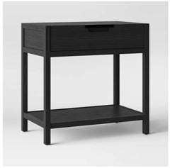 Porto Nightstand with Drawer - Black