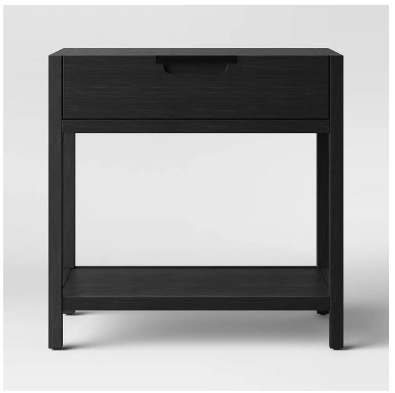 Porto Nightstand with Drawer - Black