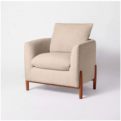 Vernon Upholstered Barrel Accent Chair - Light Brown Velvet