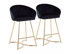Cece Counter Height Barstools, Gold/Black - Set of 2