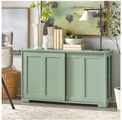 Pacific Stackable Cabinet with Sliding Doors - Mint Green