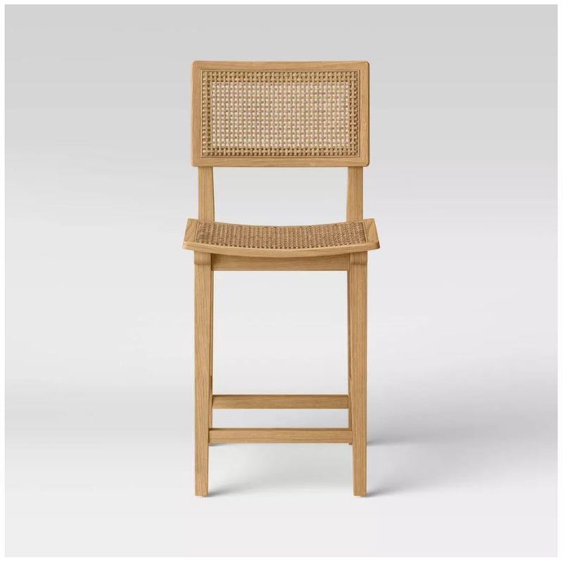 Tormod Backed Cane Counter Height Barstool - Natural