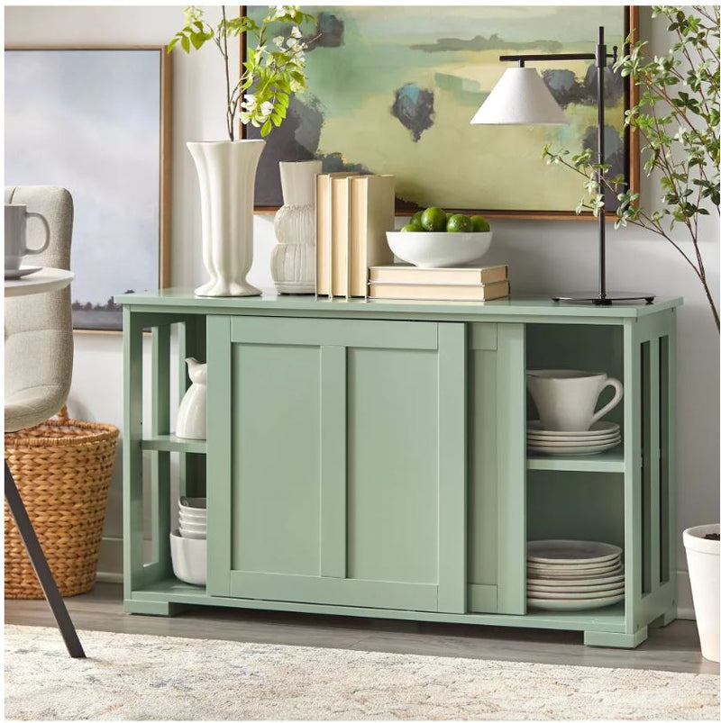 Pacific Stackable Cabinet with Sliding Doors - Mint Green