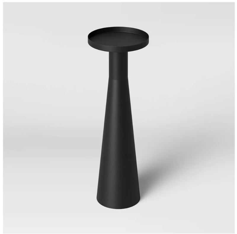 Alester Round Smooth Metal Drink Table Black