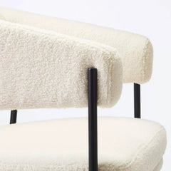 Rosemead Metal Frame and Rounded Back Faux Shearling Accent Chair - Cream