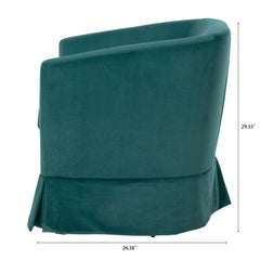 Ergonomic Fabric Upholstered 360° Swivel Accent Chair - Green Velvet