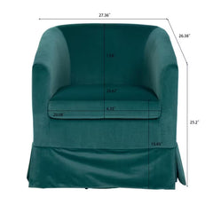 Ergonomic Fabric Upholstered 360° Swivel Accent Chair - Green Velvet