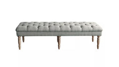 Classic Layla Tufted Bench - Gray
