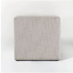 Lynwood Square Upholstered Cube - Tan Stripe