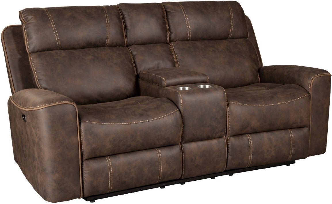 Telluride Chocolate Manual Reclining Loveseat - Wichita Home Outlet