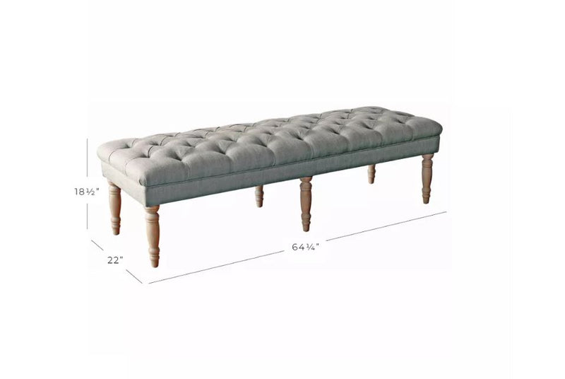 Classic Layla Tufted Bench - Gray