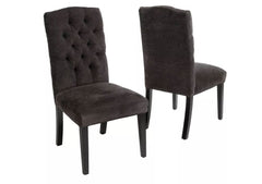 Crown Top Dining Chairs, Charcoal - Set of 2