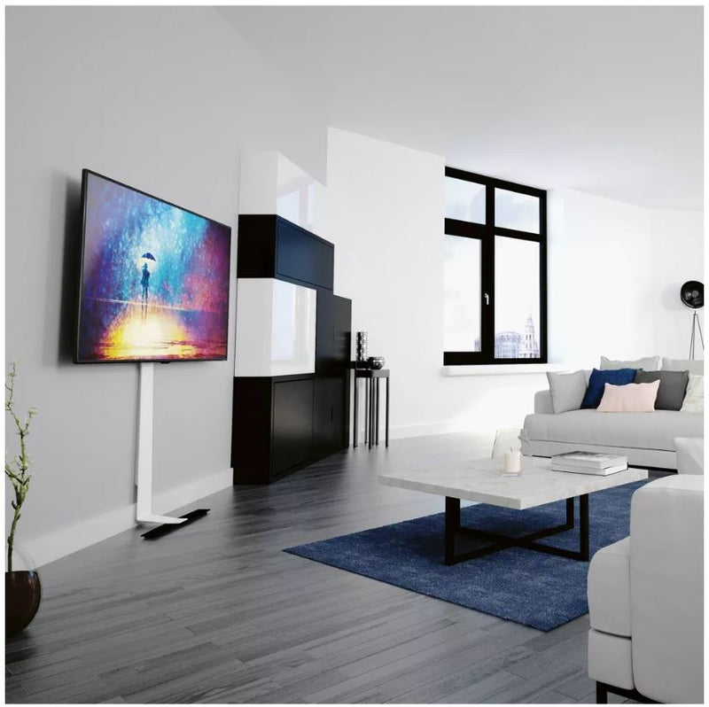 Floor Mount with TV Stand for TVs up to 80" White