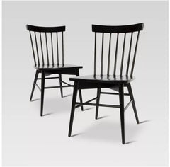 Windsor Dining Chair, Black - Set of 2