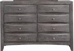 Emily Grey 8 Drawer Dresser in Gray