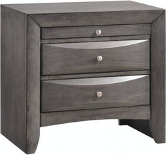 Emily Grey 3 Drawer Nightstand in Gray