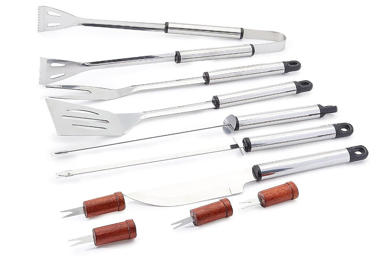 11-Piece Stainless Steel Barbeque Grilling Tool Set with Carry Bag