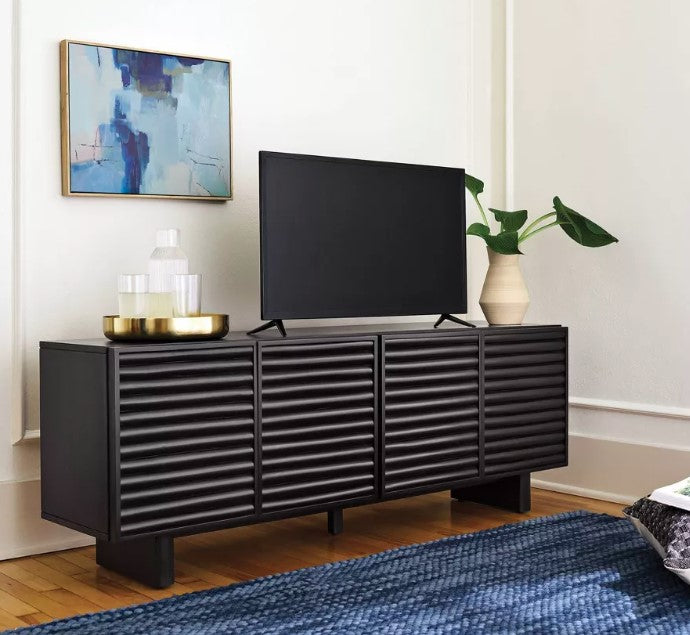 Fluted TV Stand - Black | Wichita Home Outlet