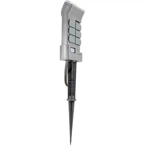 GE Outdoor Digital Stake Timer 6 Grounded Outlet Dusk to Dawn Photocell On/Off 2 Setting 19" Cord: Green Plastic