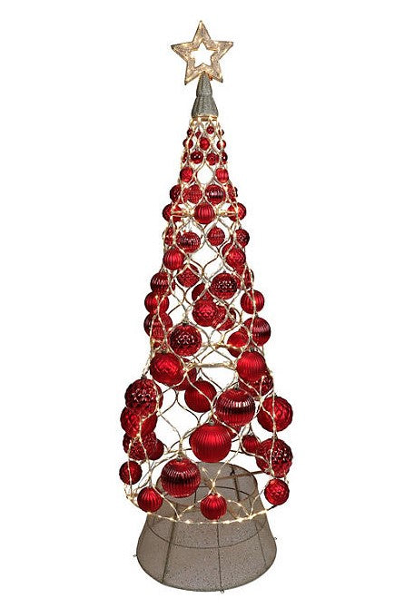 84" Pre-Lit Tree - Red/Gold