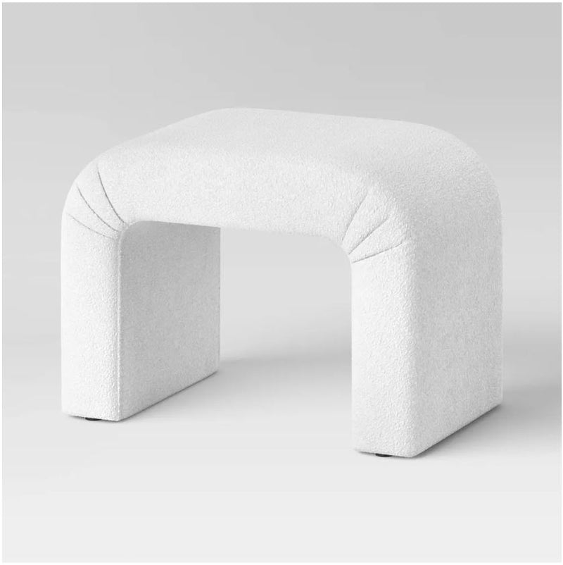 Cicely Waterfall Ottoman - Cream Boucle