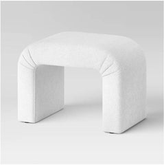 Cicely Waterfall Ottoman - Cream Boucle