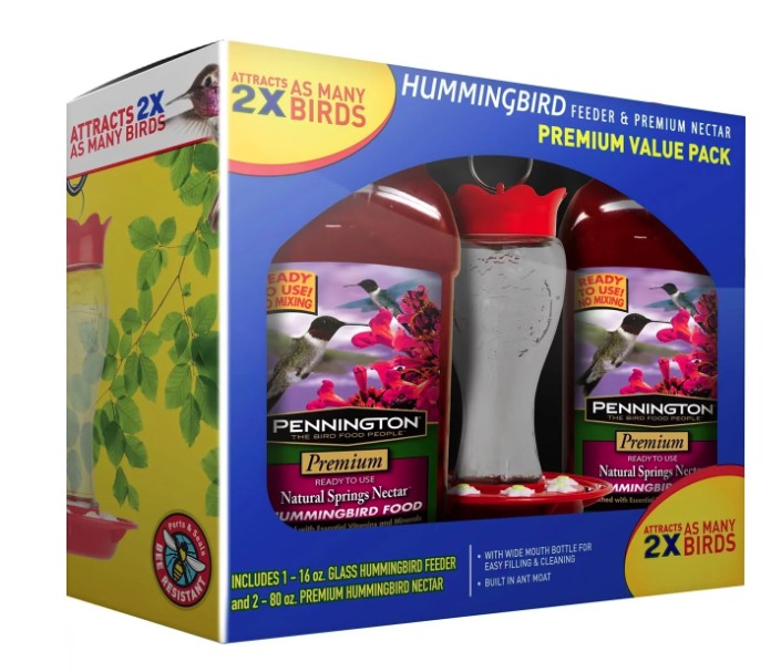 Pennington Decorative 28 Oz Glass Hummingbird Feeder Shelly Lighting