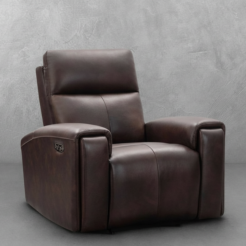 Abbyson Keegan Leather Power Recliner, Brown