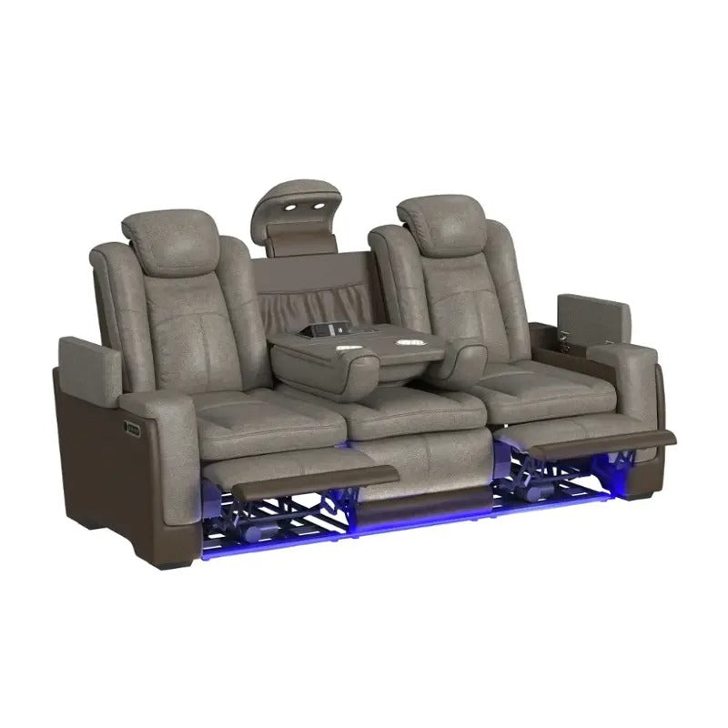 Lantana Rocky Grey/Brown Power Sofa