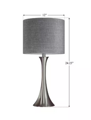 Lenuxe 24.25 in. Brushed Nickel Table Lamp
