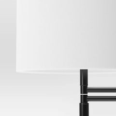 Metal Column Swing Arm Floor Lamp - Black