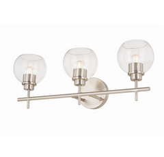 details by Becki Owens Clear Glass 3-Light Bath Light Bar,, Brushed Nickel