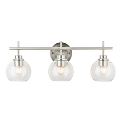 details by Becki Owens Clear Glass 3-Light Bath Light Bar,, Brushed Nickel
