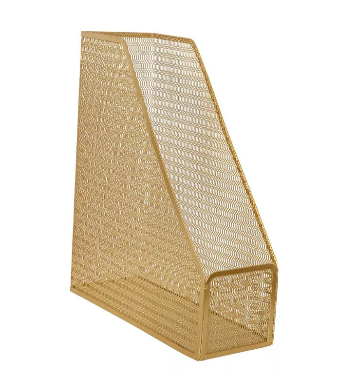 Mesh Metal Desktop Monitor Stand Riser - Gold