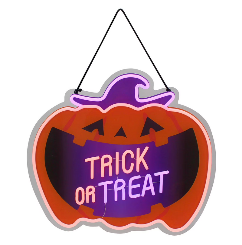 Neon Sign Wall Décor - 19.5" Neon Pumpkin Sign