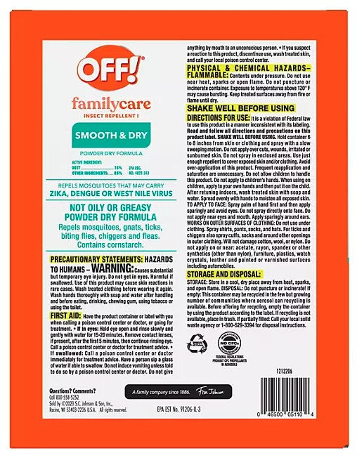 OFF Family Care Mosquito Repellent Smooth and Dry