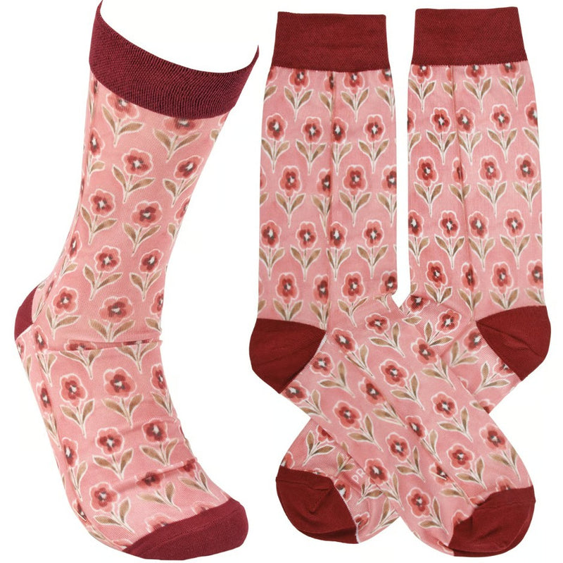 Pink Floral Socks