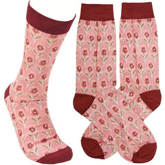 Pink Floral Socks