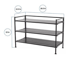 3-Tier Resin Slat Shoe Rack