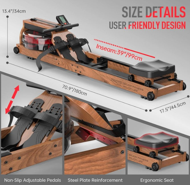 Oak Wood Water Rowing Machine | Wichita Home Outlet