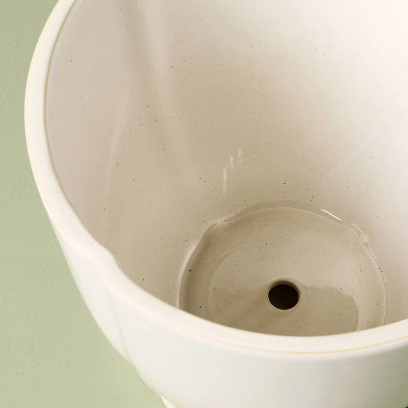 9.5" Stoneware Indoor/Outdoor Planter Pot with Saucer