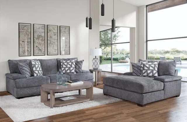 Vega Double Chaise - Charcoal