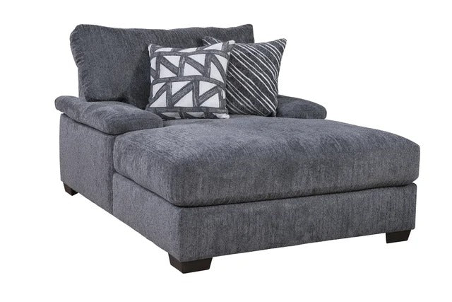 Vega Double Chaise - Charcoal