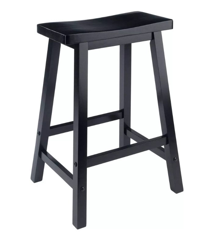 24" Satori Saddle Seat Counter Height Barstool - Black