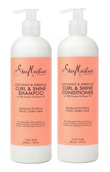 Shea Moisture Coconut & Hibiscus Shampoo & Conditioner, 24 fl. oz., 2 pk.